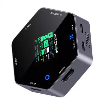 Docking station BlitzWolf BW-TH16 8in1 USB 100W com ecrã inteligente LCD