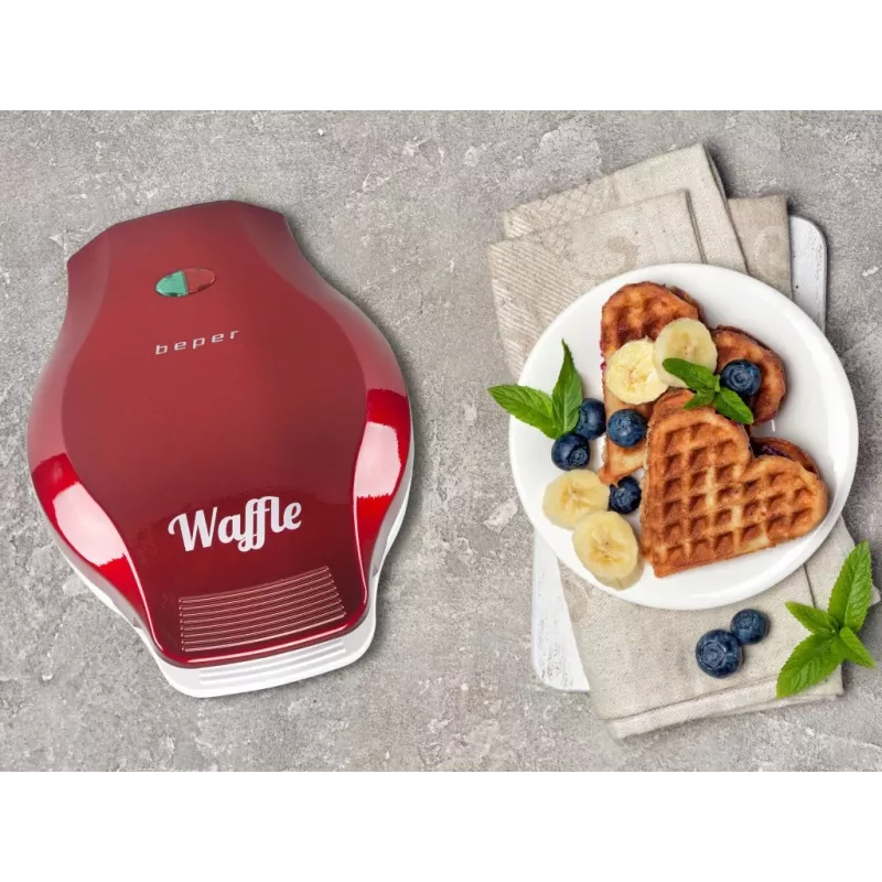 Beper BT.603Y Party Line máquina de waffles, placa antiaderente de 18 cm