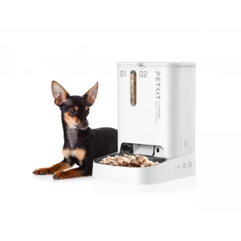 Comedouro e bebedouro automático duplo PETKIT YUMSHARE P591 — caixa ABS, branco, universal para cães e gatos