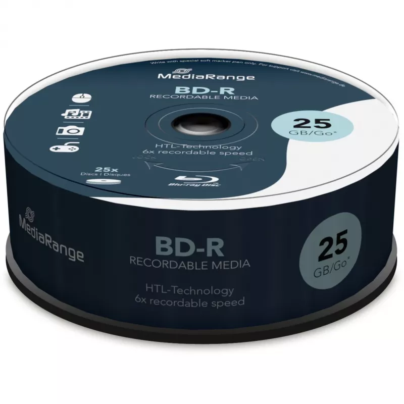 BD-R virgem MediaRange MR514 25 GB 25 unid.