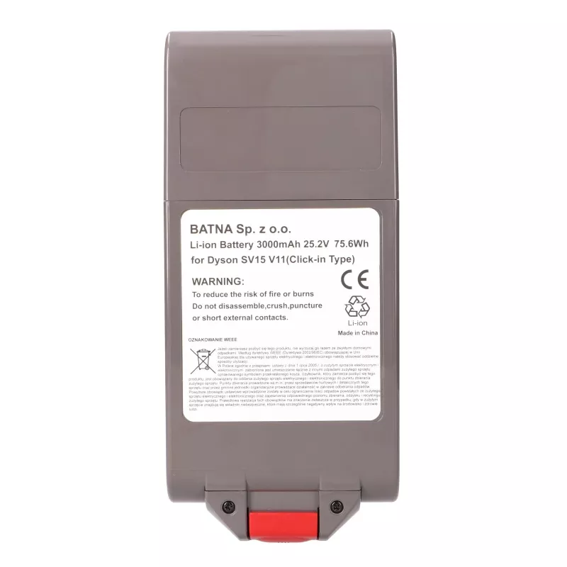 Bateria de substituição para Dyson V11 25,2V 3000mAh da Extralink