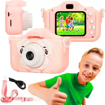 Extralink H28 SINGLE PINK – Câmara digital para crianças rosa/branca, para crianças a partir dos 3 anos