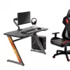 Secretária de gaming NanoRS RS120, design moderno, leve e estável (carga máx. 50 kg), preto e laranja