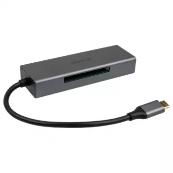 Akasa AK-CR-09BK leitor de cartões 3 em 1 USB 3.2 Gen1 Type-C