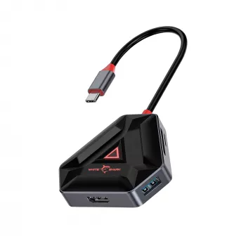 Hub USB-C SBOX HEXAGON 6-em-1 com HDMI e Ethernet, Type-C branco