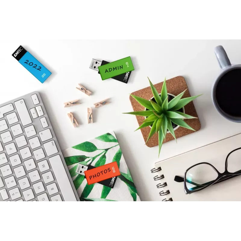 Pen USB Emtec C350 Brick 64 GB USB Type-A preto verde