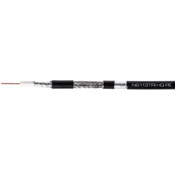 Cabo coaxial NS113TRI HQ PE preto 300m