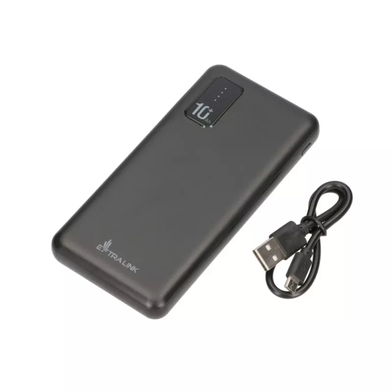 Powerbank Extralink EPB-098B 10000 mAh, LiPo, 2× USB-A + 1× USB-C, preto