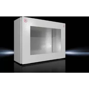 Rittal KX 1611.000 caixa para barramento, chapa de aço com janela de inspeção, 400x300x155 mm