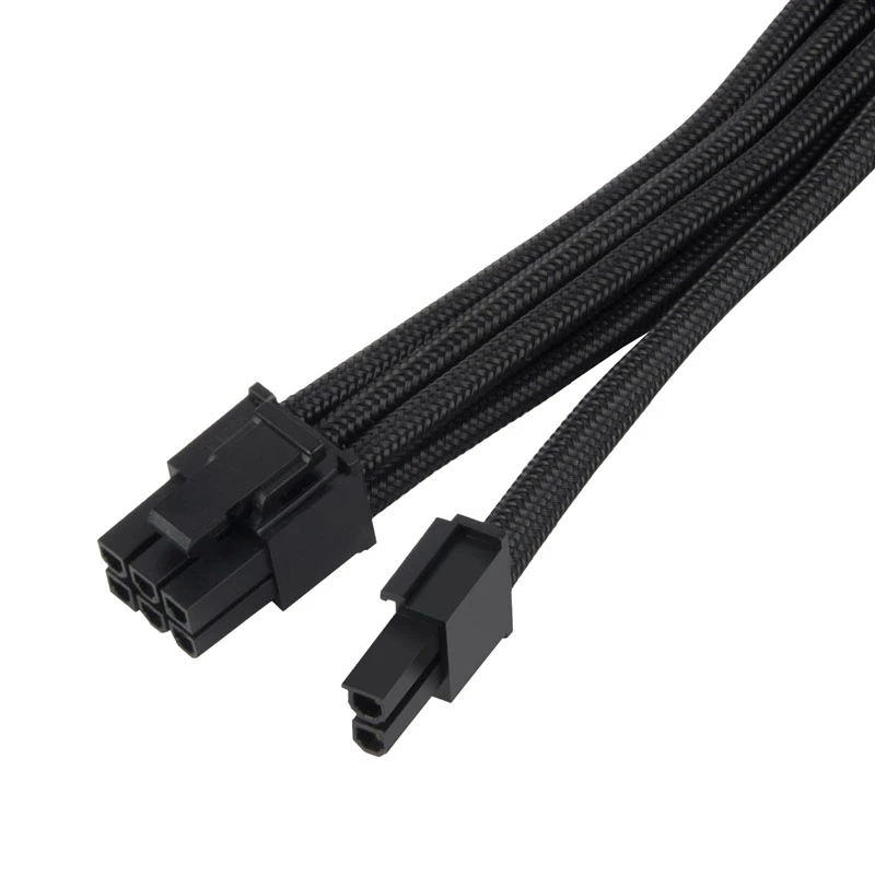 SilverStone PP07E - cabo de extensão de alimentação - PCIe Power 8 pinos (6+2) (M) para PCIe Power 8 pinos (F) - 30 cm - preto (SST-PP07E-