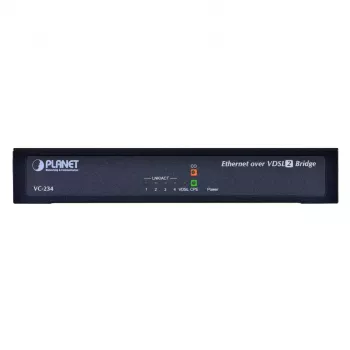 Gateway de rede PLANET VC-234 gerido 4 portas Fast Ethernet (10/100) Rackmount 1U, entrada DC, capacidade de comutação 0,8 Gbit/s
