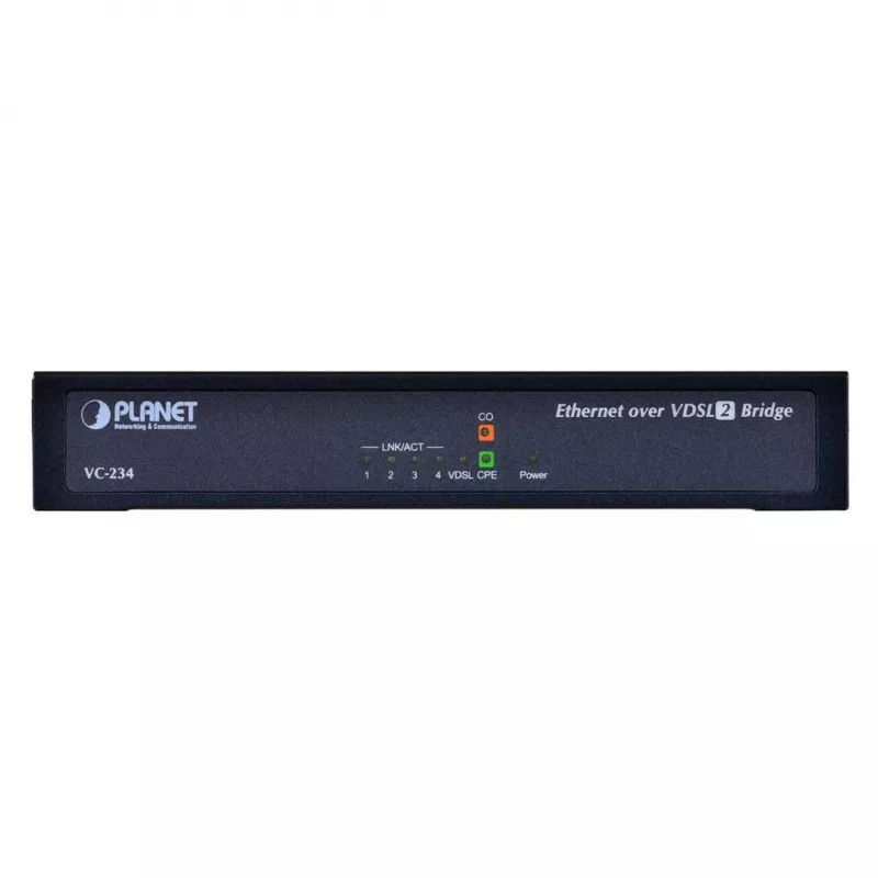 Planet VC-234 bridge Ethernet para VDSL2 de 4 portas, 100/100 Mbps