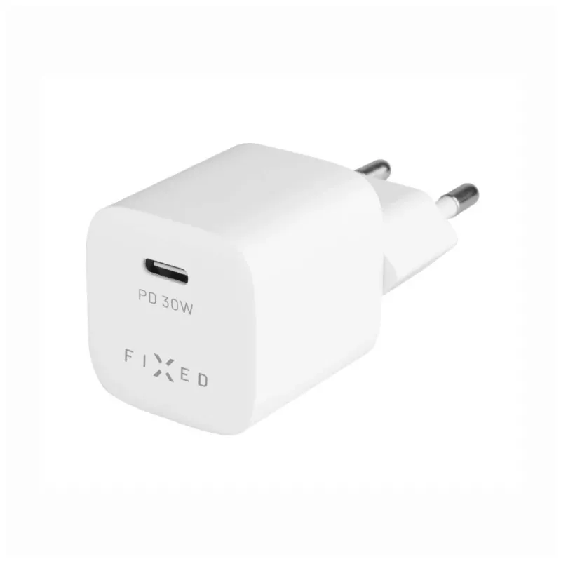 Carregador de viagem USB-C portátil FIXED FIXC30M-C-WH 30W design compacto