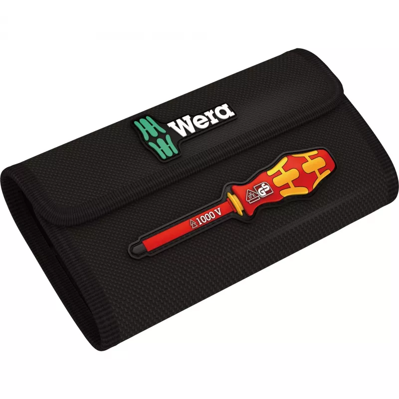 Kraftform Kompakt VDE 16 Universal 1 Tool Finder, 16 peças, chaves de fendas vermelho/amarelo, incl. punho de encaixe, testador de fase, lâminas intercambiáveis VDE