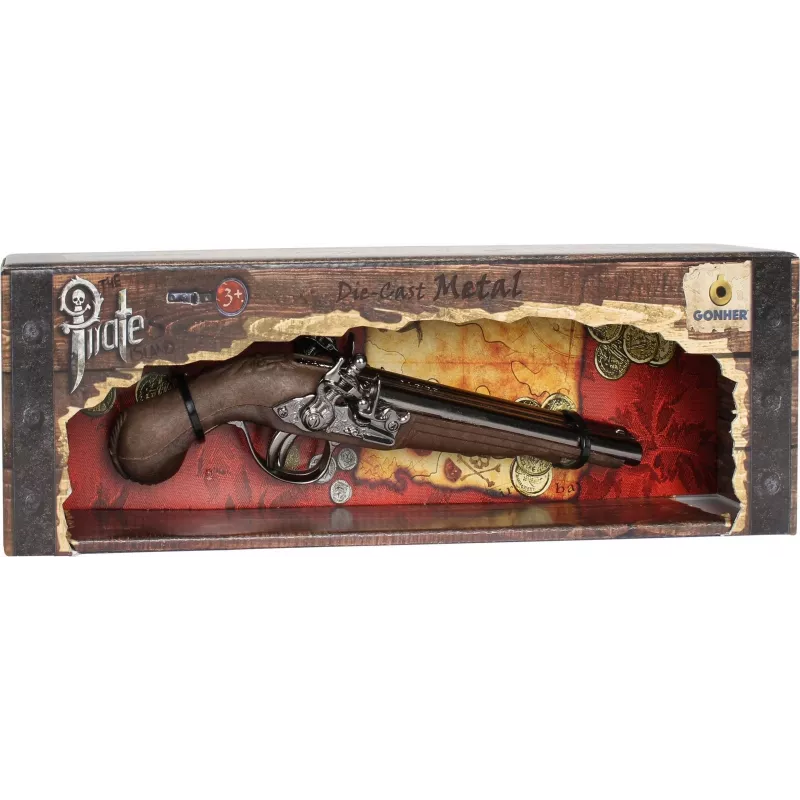 Pistola de pirata de metal brinquedo Pulio modelo 15541/0 com design realista
