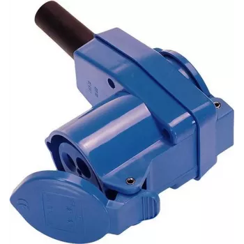 Conector fêmea CEE angular 250 V 16 A com tomada Schuko integrada AS Schwabe 60474