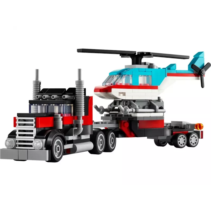 LEGO Creator 3-in-1 31146 Camião de Plataforma com Helicóptero