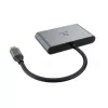 Hub multiportas Akasa 4 portas USB-C USB 3.2 Gen 2 com ficha porta de carregamento rápido - cabo - digital/dados