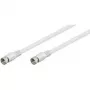 Cabo de ligação SAT Wentronic Goobay, 100% blindado, branco, 3,5 m - ficha F ficha F (27498)