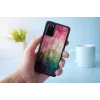 Capa de telemóvel iKins para Samsung Galaxy S20+ — design flores aquáticas, preto