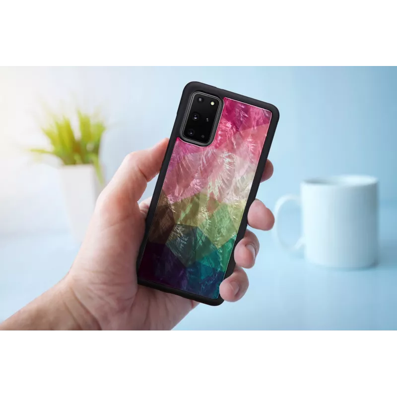 Capa de telemóvel iKins para Samsung Galaxy S20+ — design flores aquáticas, preto