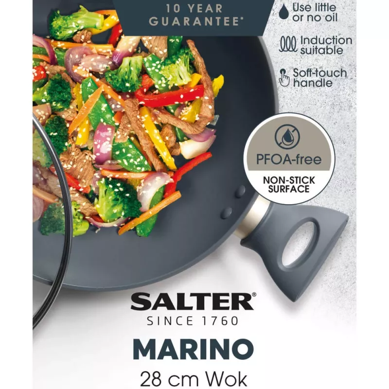 Wok Salter BW12267EU7 28 cm antiaderente, adequado a indução