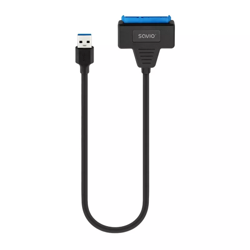 Cabo de interface SAVIO SATA para USB 3.1 Gen 1 AK-68, conector fêmea SATA para conector macho USB-A, 5 Gbit/s, 0,25 m, preto