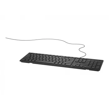 Teclado com fio de tamanho completo Dell KB216 — layout QWERTY nórdico, preto, USB