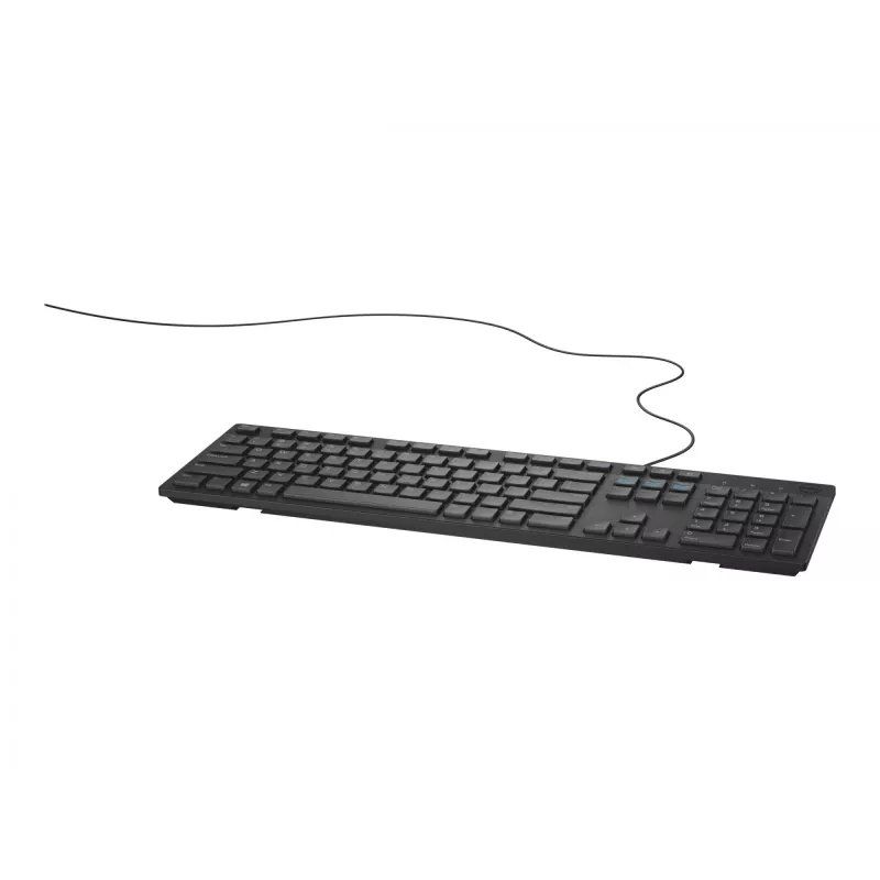Teclado com fio de tamanho completo Dell KB216 — layout QWERTY nórdico, preto, USB