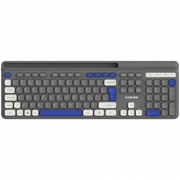 Teclado sem fios CANYON HKB-W03 cinzento – design compacto, alimentado por pilhas AAA, modelo CNS-HKBW03DG