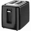 Torradeira elétrica, preta, 220-240V, 50-60Hz, 780-930W, 2 ranhuras, 3 modos, 7 níveis de tostagem