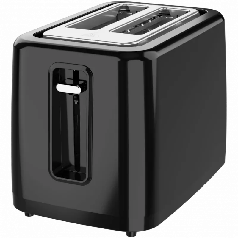 Torradeira elétrica, preta, 220-240V, 50-60Hz, 780-930W, 2 ranhuras, 3 modos, 7 níveis de tostagem
