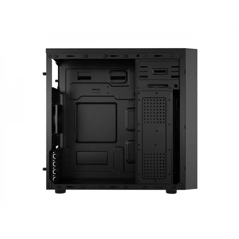 Caixa de PC NATEC Helix Mini Tower preto — microATX/Mini-ITX, 3×3,5 polegadas + 5×2,5 polegadas, GPU 33 cm, ligações USB-C/USB-A