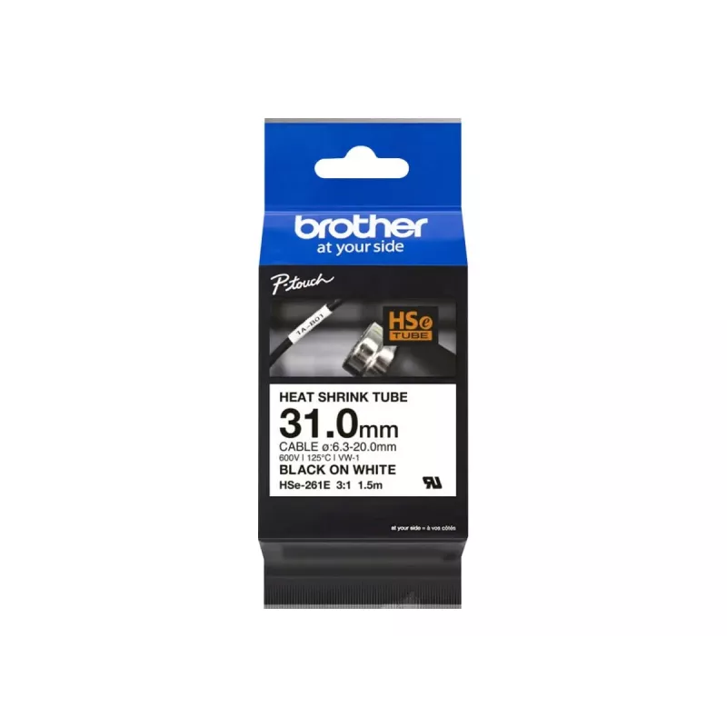 Fita de impressora Brother HSe-261E preto 3,1 cm x 1,5 m