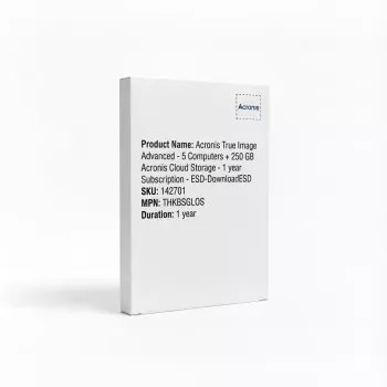 Acronis True Image Advanced - 5 computadores + 250 GB armazenamento na nuvem Acronis - subscrição de 1 ano - download ESDESD