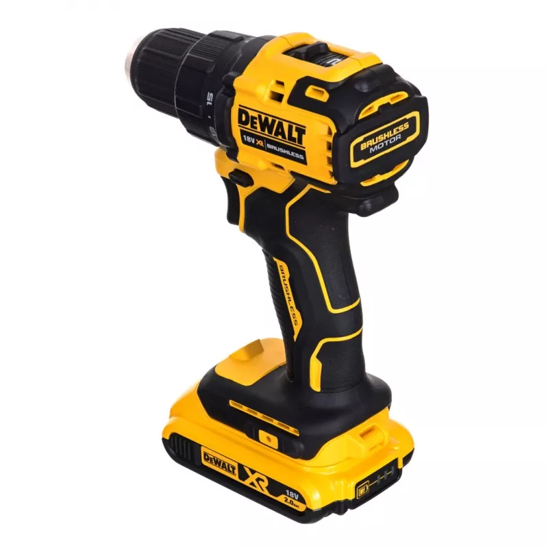 Berbequim aparafusador a bateria DCD708D2T, 18Volt amarelo/preto, 2x bateria Li-Ion 2,0 Ah, em caixa TSTAK