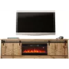 Móvel de TV Cama Meble GRANERO com móvel de lareira, carvalho Wotan, 2000×350×567 mm, 2 portas, 2 prateleiras