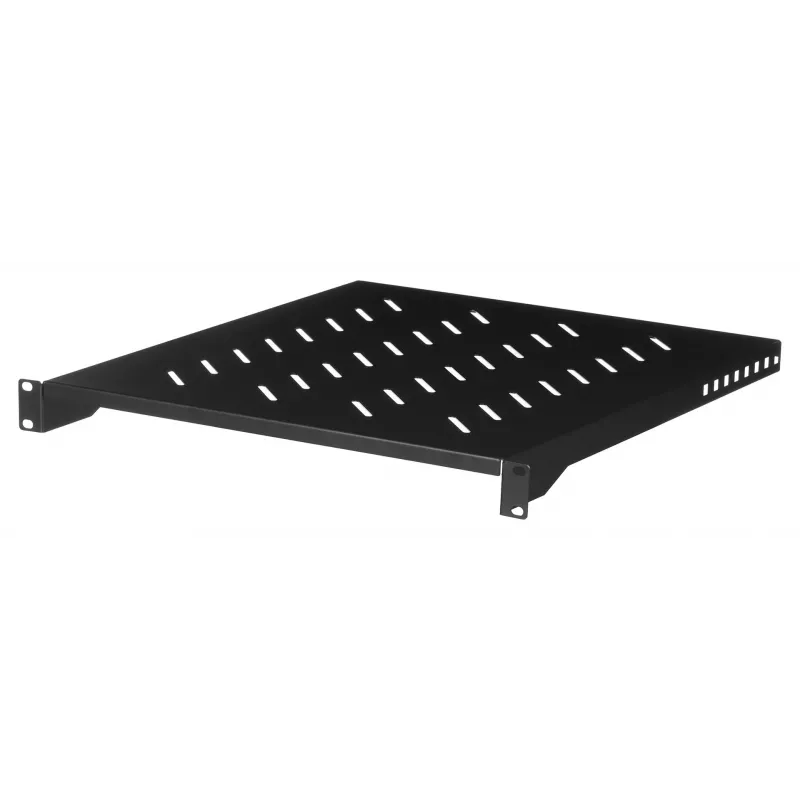 Lanberg AK-1005-B prateleira fixa de 19 polegadas, 1U, 483x500 mm, para armários de 800 mm, 25 kg, preta