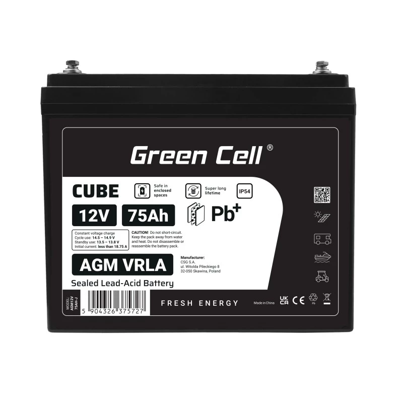 Bateria AGM VRLA 12V 75Ah IP54