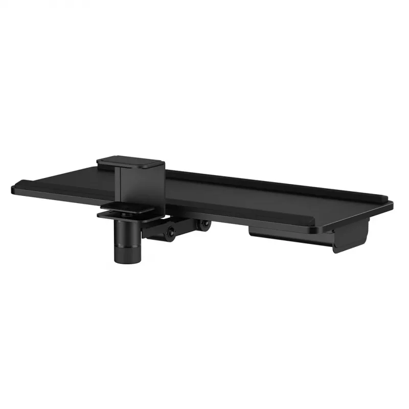 Suporte de teclado sob a secretária Maclean, carga máx. 5 kg, ajustável horizontal e verticalmente, preto, MC-108 B