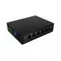 Switch de rede LANBERG ILFE-4P-1GE-1S-90 – Light-Industrial PoE não gerido, 4 portas (PoE), 1×GigE, 1×SFP, montagem em calha DIN