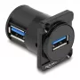 DeLOCK módulo tipo D USB 2.0 Type-A fêmea para fêmea 90° angular