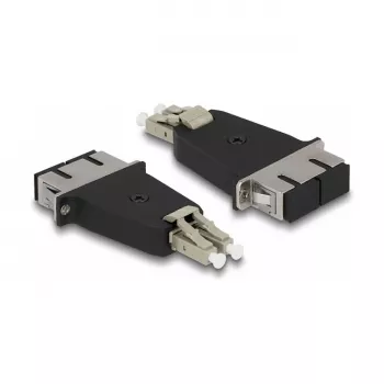 Acoplador híbrido de fibra ótica DeLOCK LC-Duplex macho para SC-Duplex fêmea bege