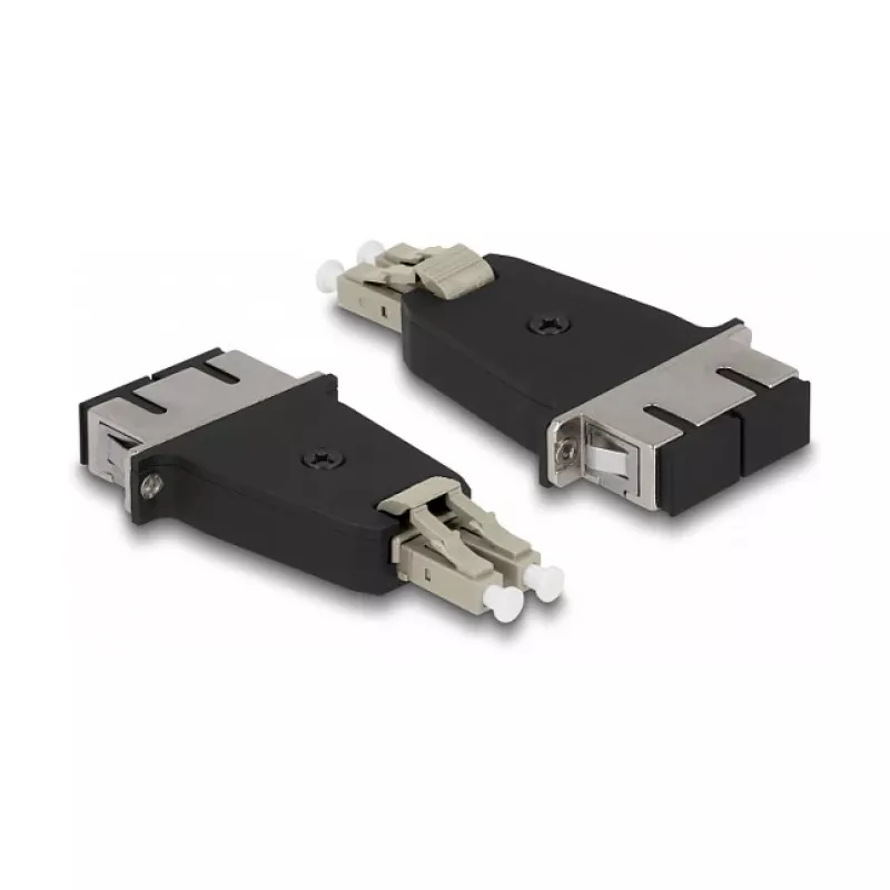 Acoplador híbrido de fibra ótica DeLOCK LC-Duplex macho para SC-Duplex fêmea bege