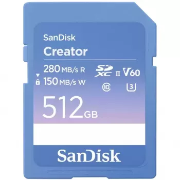 Cartão de memória flash SanDisk 512 GB SDXC UHS-II Creator