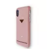 Capa traseira VixFox para iPhone XSMAX com compartimento para cartões, rosa