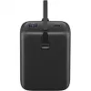 Powerbank 20.000 mAh, cabo USB-C integrado 13 cm, 30 watts (preto, 20 Ah, 1x USB-A, 2x USB-C, PD, QC)