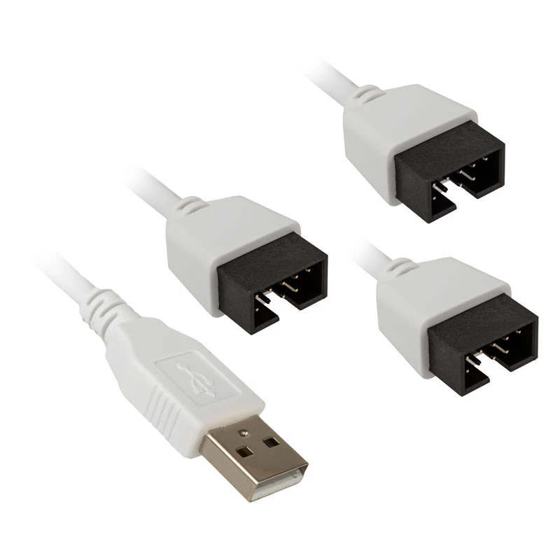 Hub USB Lian Li PW-U2TPAW conector macho Type-A 1-para-3 IDC 9 pinos