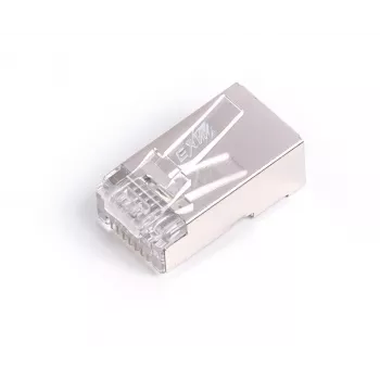 Ficha RJ45 blindada cat.6 universal rígido/flexível 8P8C 100 unid.