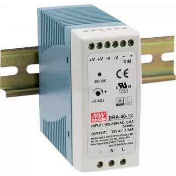 Fonte de alimentação MEAN WELL DRA-40-12 40W 12V 90-264V